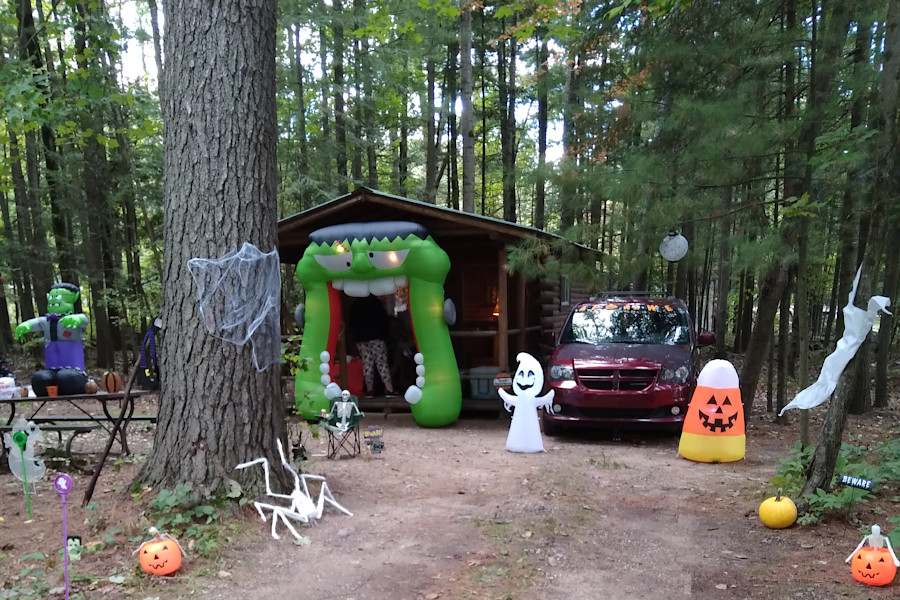 Site dressed up for halloween